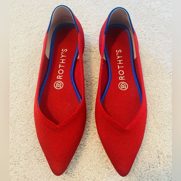 Rothy's | Shoes | Rothys Original Red Pointed Flats Size 8 | Poshmark
